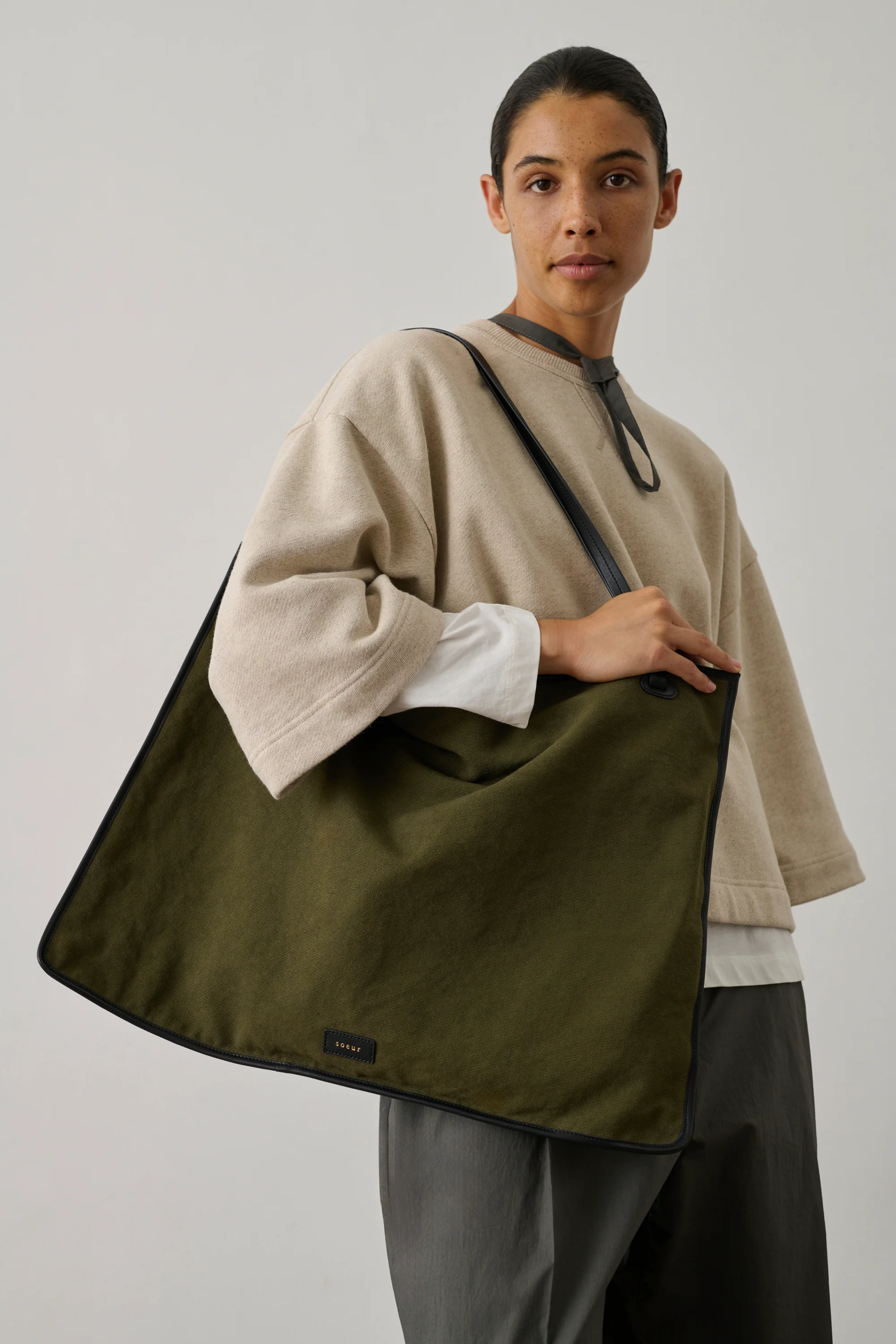 KHAKI DARLA TOTE BAG - Image 2