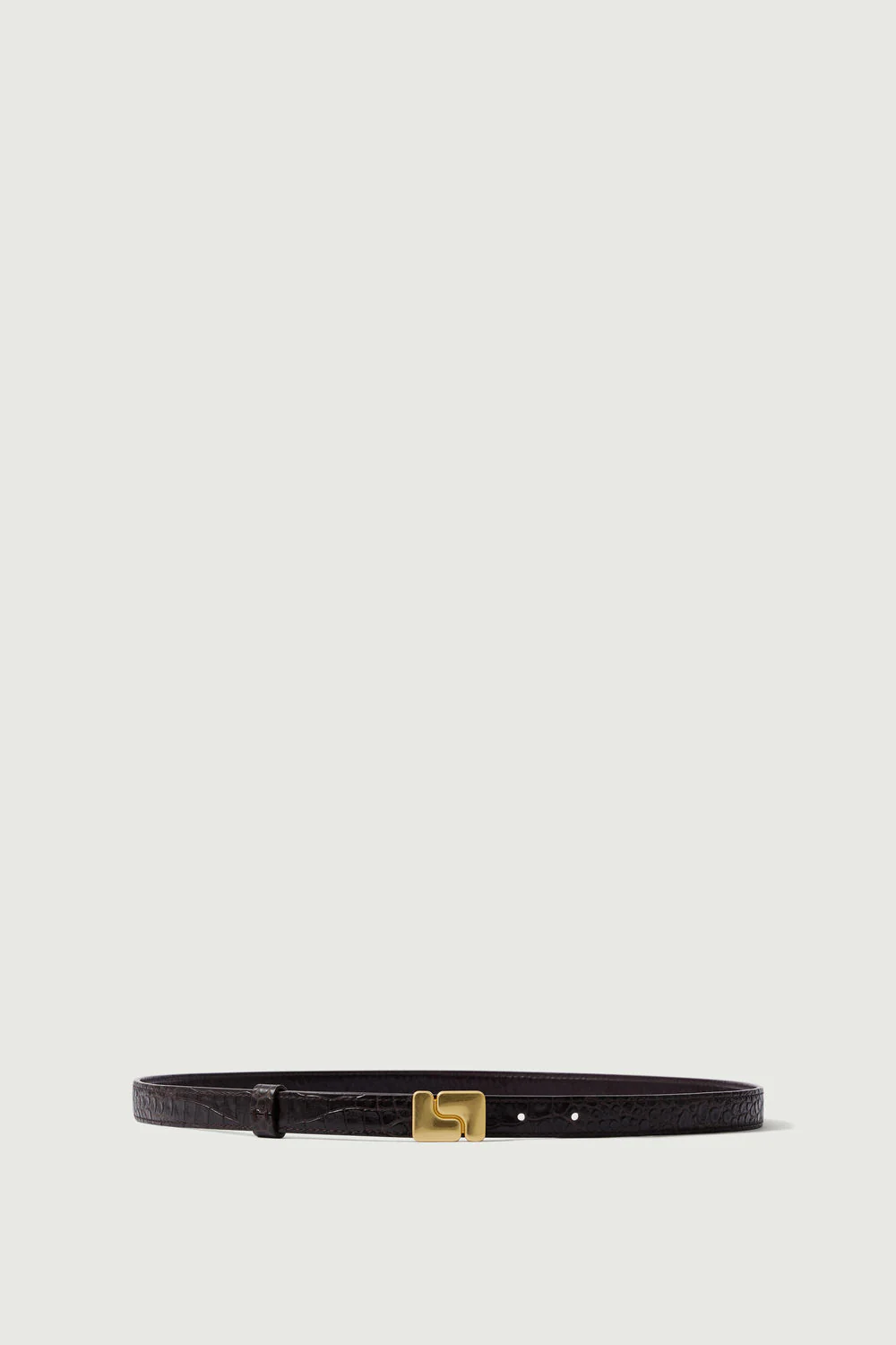 BROWN NINON MINI BELT CROCODILE