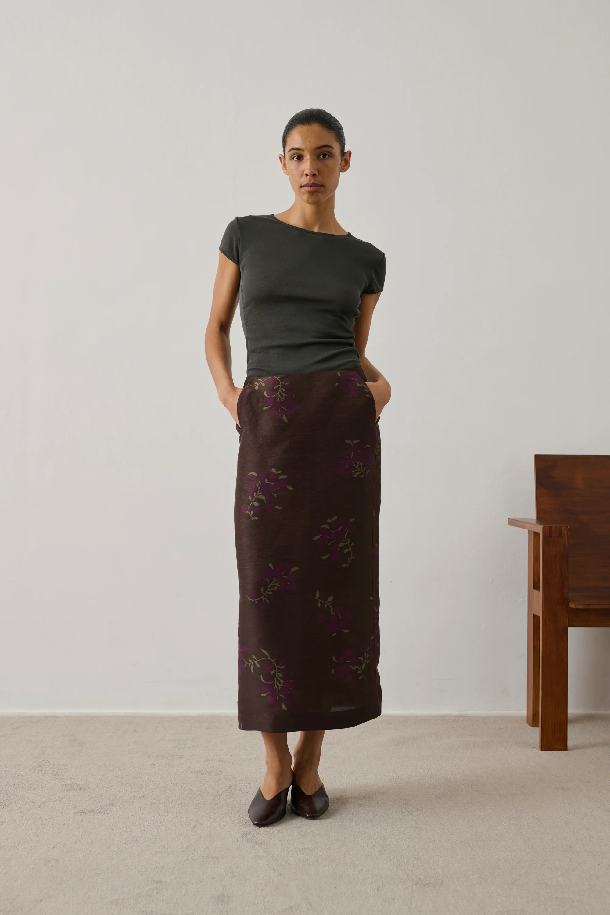 BROWN HELIA SKIRT - Image 3