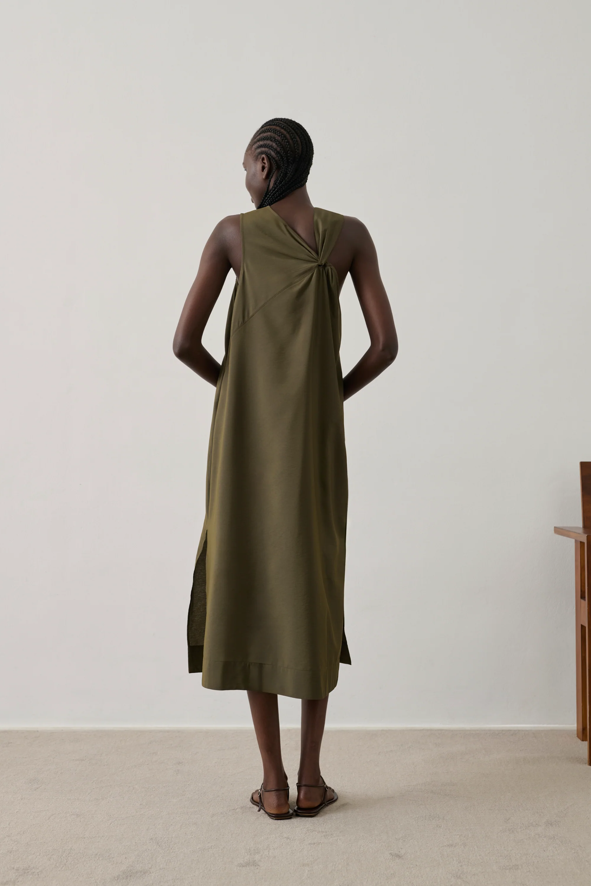 KHAKI EMNA DRESS - Image 2