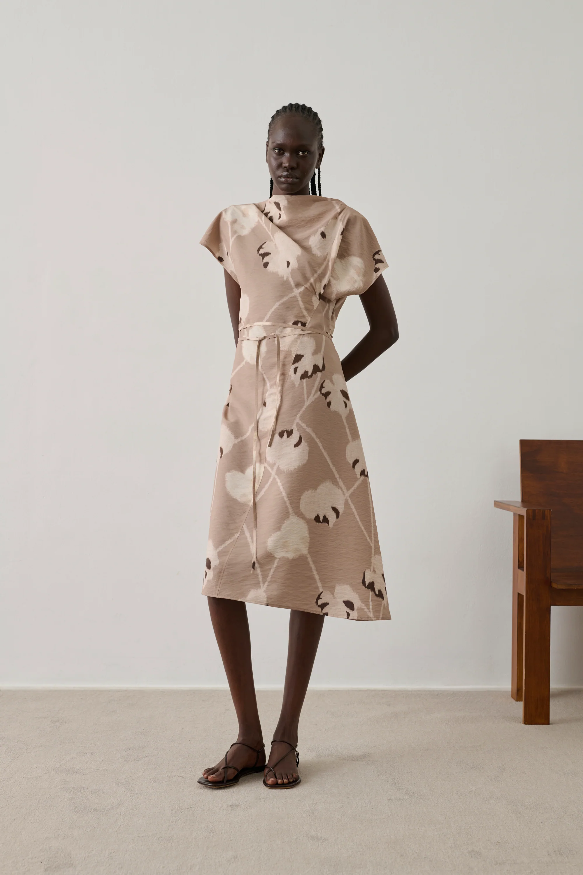 BEIGE FELICIE DRESS
