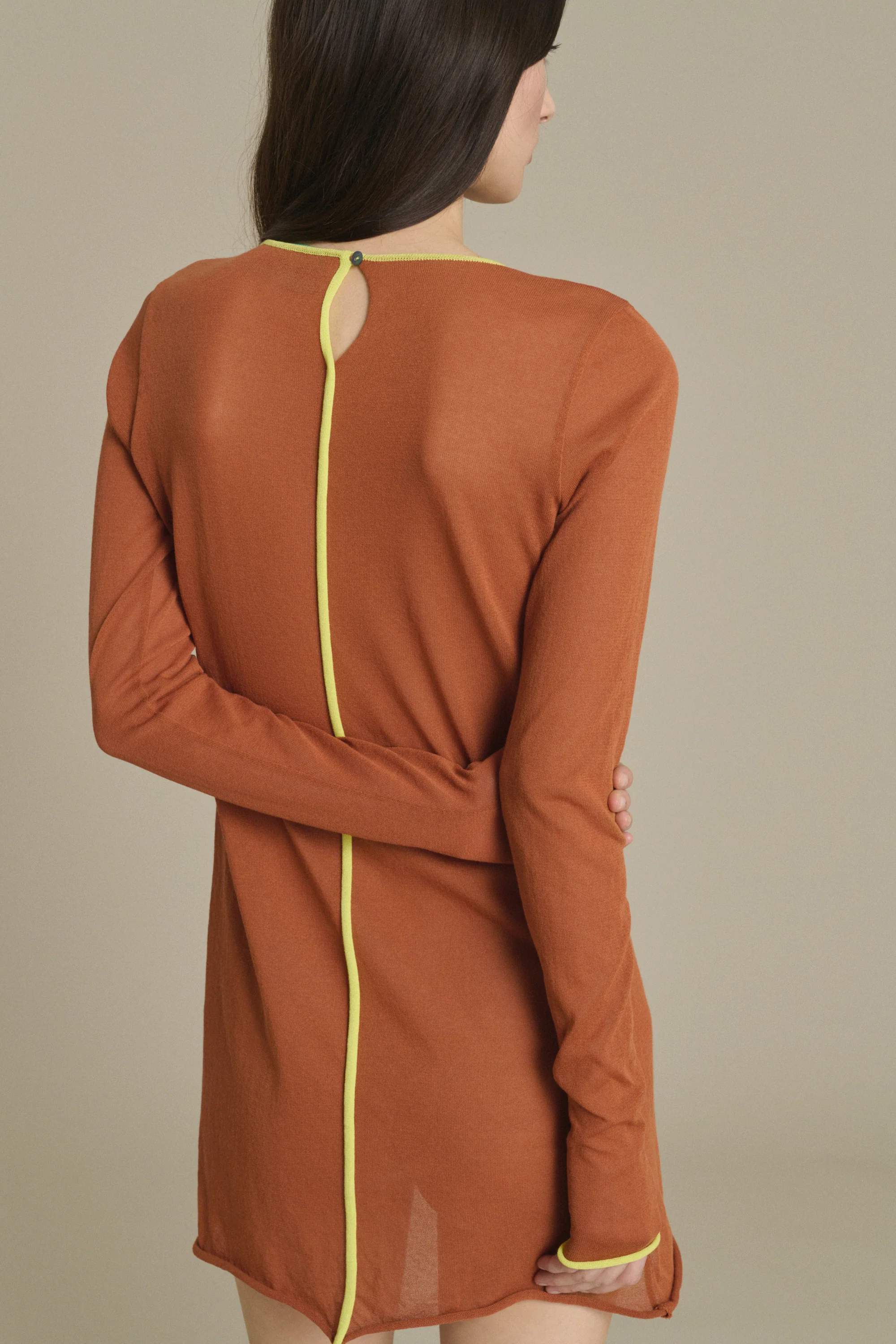 BROWN IRENE MINI DRESS - Image 4