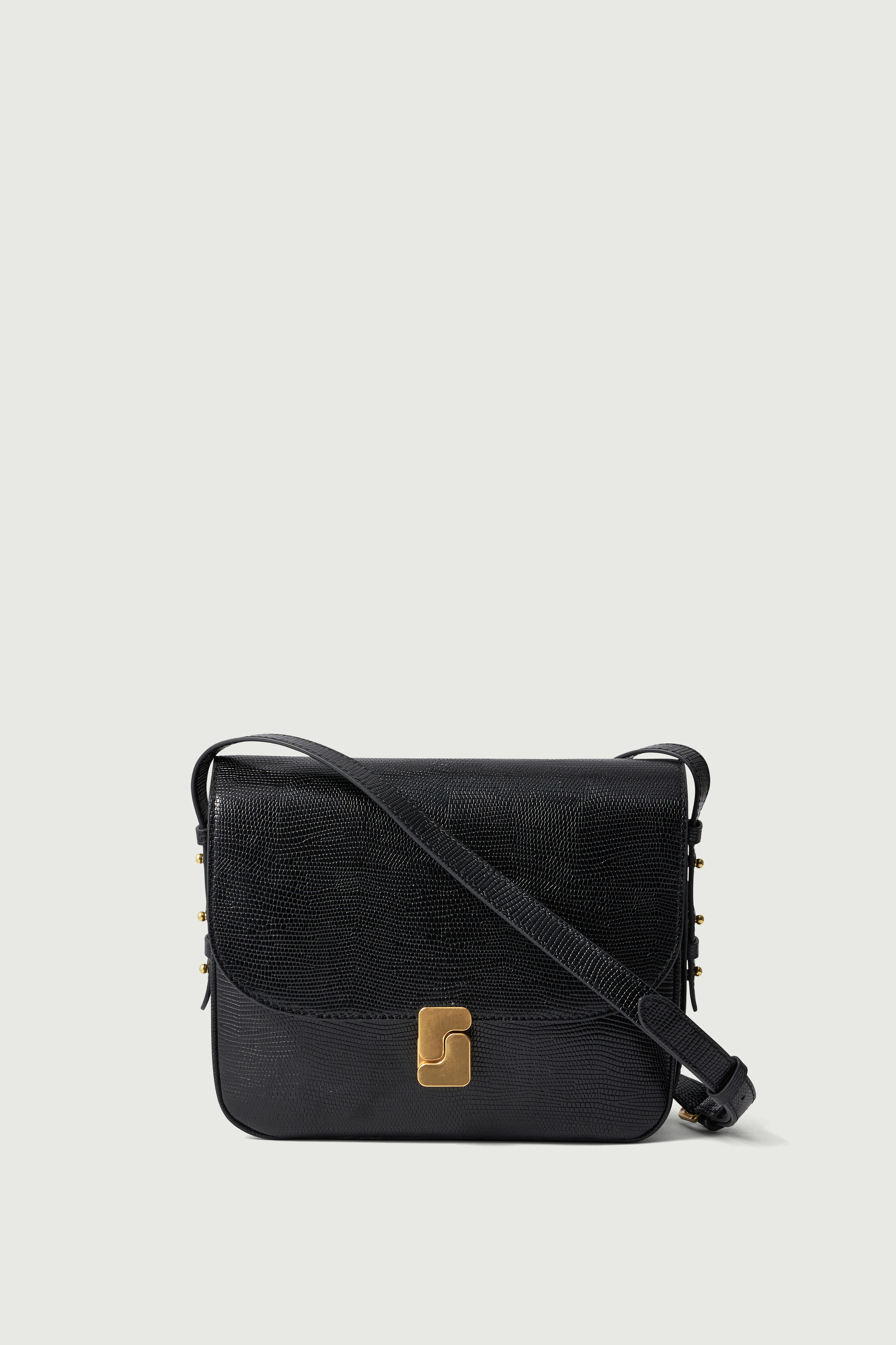 BLACK BELLISSIMA MAXI BAG LIZARD