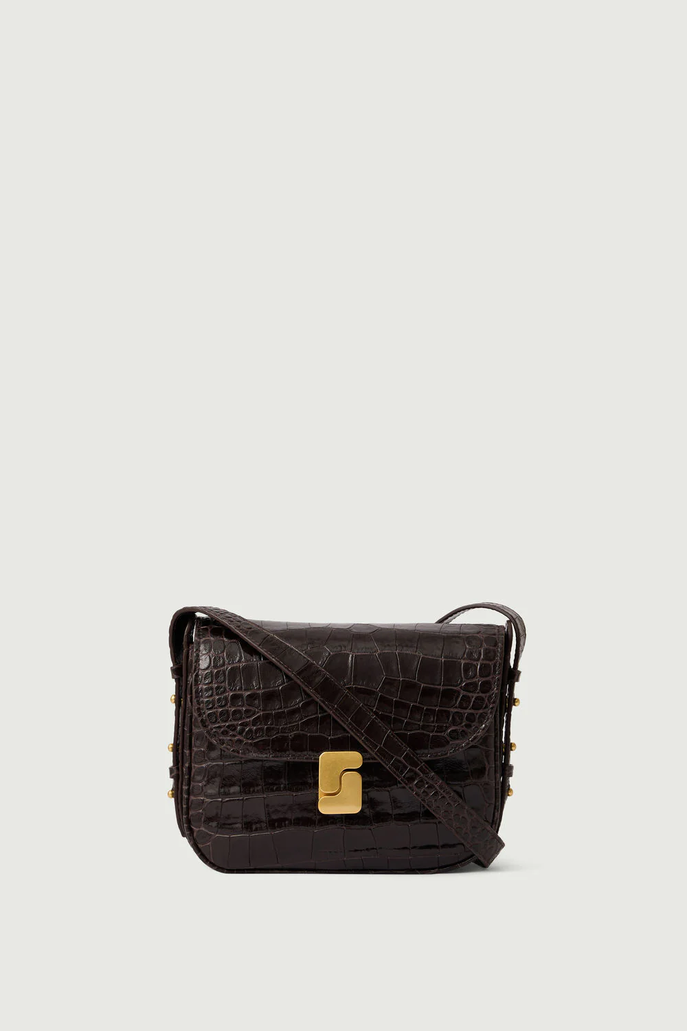 BROWN BELLISSIMA MINI BAG CROCO