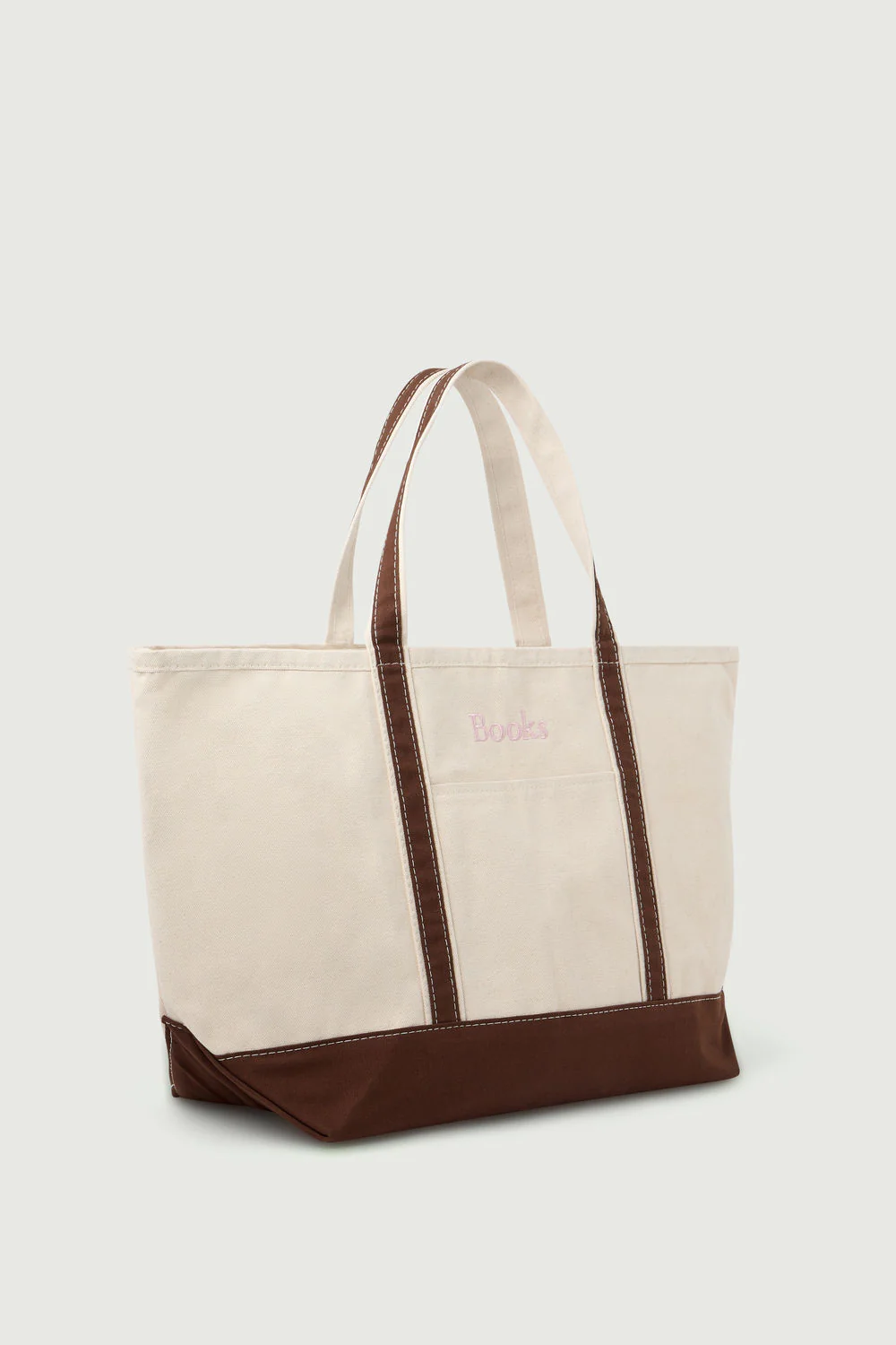 BROWN MAXI BOOKS TOTE BAG - Image 3